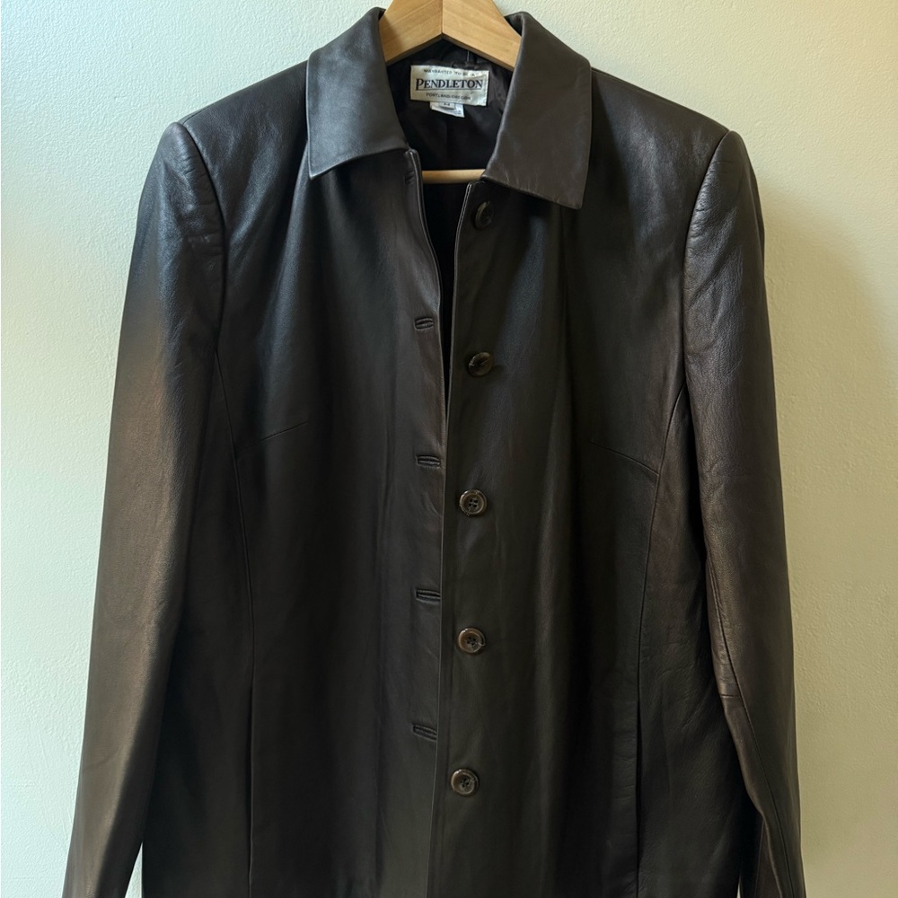 Vintage Pendleton Women's Brown Leather Jacket - image 4
